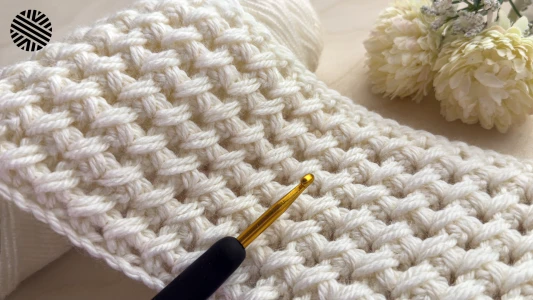 SUPER EASY Crochet Pattern for Beginners (1 ROW REP) - Crochet Stitch for Baby Blanket, Bedspread & Bag