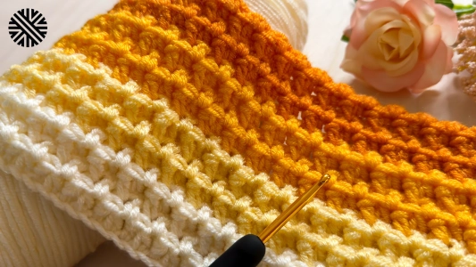 One Row Repeat Crochet Pattern for Beginners - Super Easy Crochet Stitch for Baby Blanket, Sweater, Scarf, Bag and Bedspread