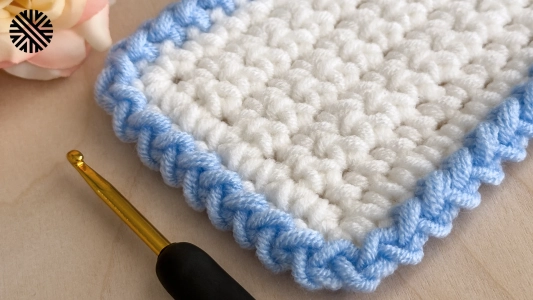 Super-Duper Easy Crochet Border for Beginners - Crochet Edging for Baby Blanket, Bedspread and Bag